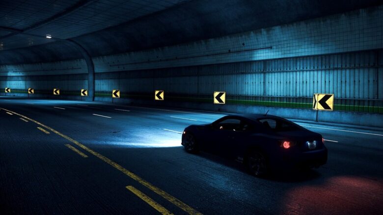 way, asphalt, car wallpapers, night, tunnel, car, need for speed